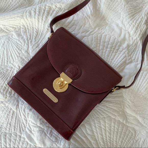 Polo Ralph Lauren Handbags - Sold - Vintage Polo Ralph Lauren Burgundy Crossbody Bag